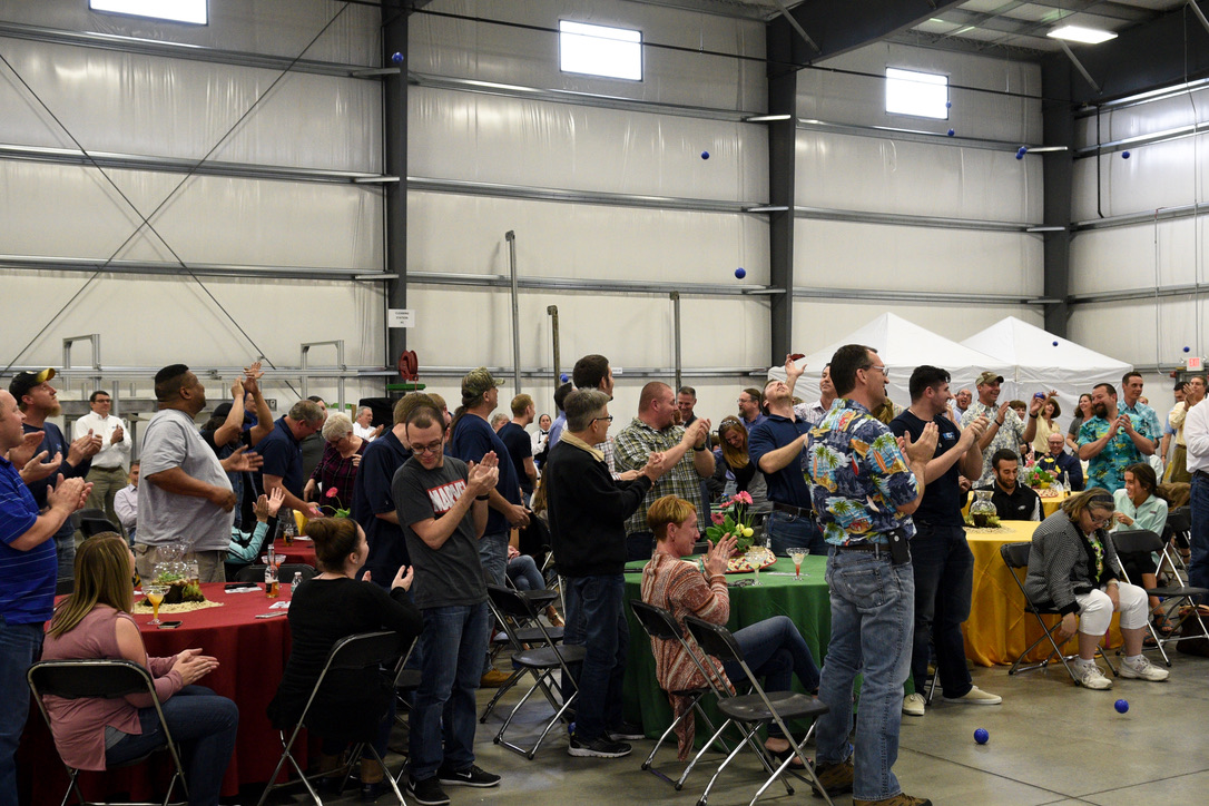 The whole room - blue dots in the air